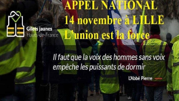 Manifestation nationale à Lille 14 novembre 2020 pour les 2 ans des GJ